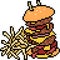 Vector pixel art american food