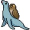 Vector pixel art animal buddy