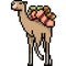 Vector pixel art animal camel transport