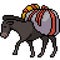 Vector pixel art animal donkey transport