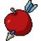 Vector pixel art arrow apple