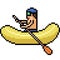 Vector pixel art banana boat