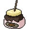 Vector pixel art banana cake sweet snack