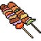 Vector pixel art barbecue