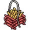 Vector pixel art basket french fries
