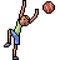 Vector pixel art basketball kid