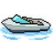 Vector pixel art beach boat