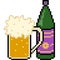 Vector pixel art beer drink