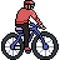 Vector pixel art bicycle ride