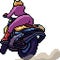 Vector pixel art biker girl