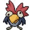 Vector pixel art bird crazy