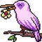 Vector pixel art bird romantic