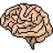 Vector pixel art brain