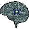 Vector pixel art brain work