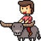 Vector pixel art buffalo ride