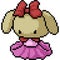 Vector pixel art bunny doll