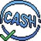 Vector pixel art cash logo