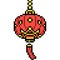 Vector pixel art chinese bell