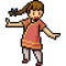 Vector pixel art chinese girl