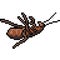 Vector pixel art cockroach dead