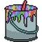 Vector pixel art color bucket