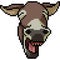 Vector pixel art donkey face