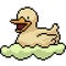Vector pixel art duck swim