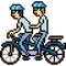 Vector pixel art duo bicycle