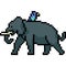 Vector pixel art elephant bird