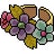 Vector pixel art flower ring