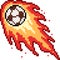 Vector pixel art football fire