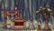 Vector pixel art forest shrine