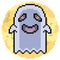 Vector pixel art ghost