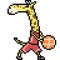 Vector pixel art giraffe basketball