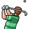 Vector pixel art golf swing