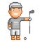 Vector pixel art golf on white background