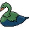 Vector pixel art green duck