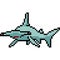 Vector pixel art hammerhead shark