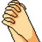 Vector pixel art hand gesture pray