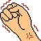 Vector pixel art hand sign angry