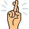 Vector pixel art hand sign skip