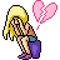 Vector pixel art heart break