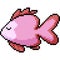 Vector pixel art heart fish