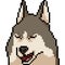 Vector pixel art husky face expression