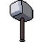 Vector pixel art iron hammer