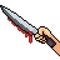 Vector pixel art knife murderer