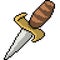 Vector pixel art knife weapon