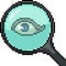 Vector pixel art magnifying glass