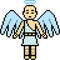 Vector pixel art male angel