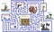 Vector pixel art maze top adventure game scene